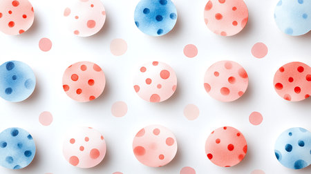 Generative AI Image of Polka Dots Paper Pattern on White Backgroundの素材