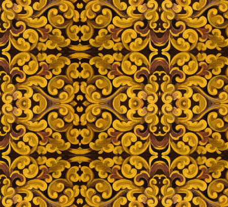 Images artistic of line thai gold on wall.の写真素材