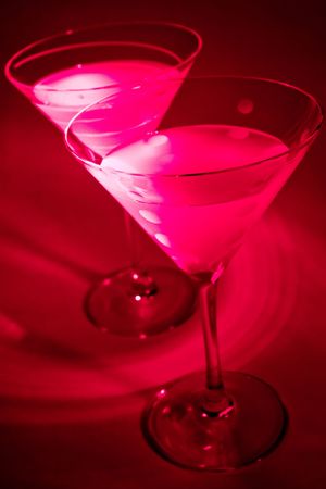 Cosmopolitan Martinis on Red backgroundの写真素材