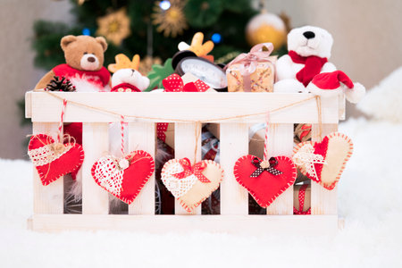 box with Christmas toys