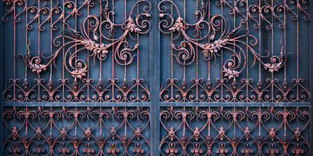 Forged gates and gates. front of the house.
