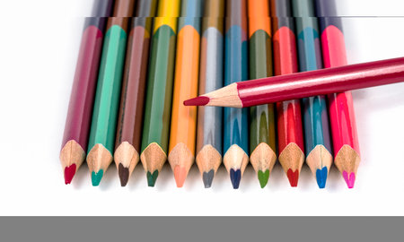 Color pencils isolated on a white backgroundの写真素材