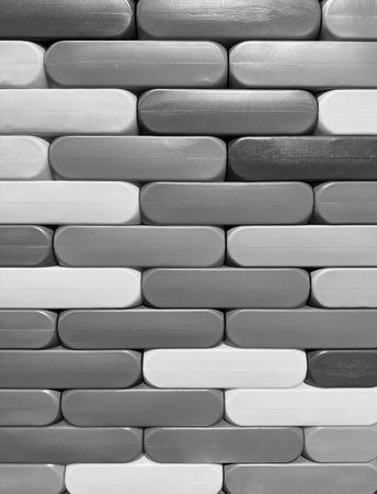 abstract background made of white and gray plastic bricks, black and white