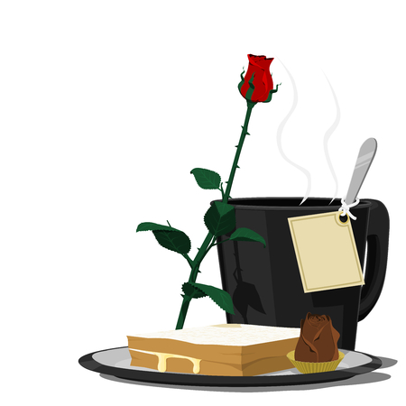 set of care meal with blank greeting card for your wordingのイラスト素材