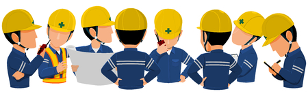 Workers are meeting together on transparent backgroundのイラスト素材
