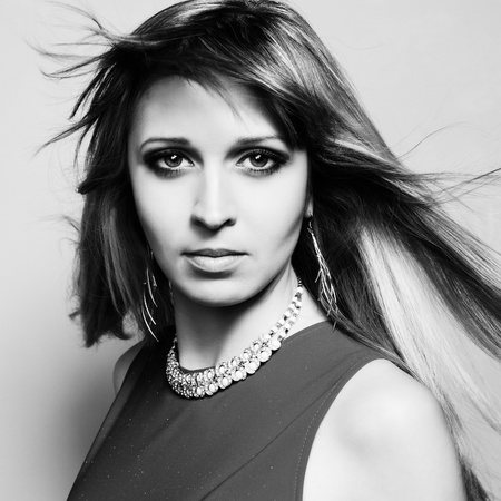 Portrait of the young woman closeupの写真素材