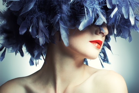 Portrait of the young woman from a boaの写真素材