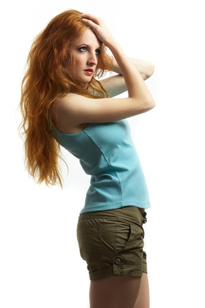 The young sexual woman with red hairの写真素材