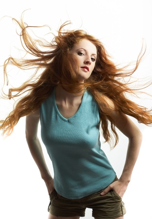 The young sexual woman with red hairの写真素材