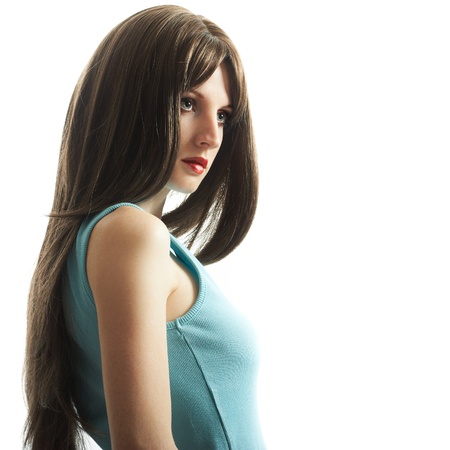 Portrait of the young sexual woman with chestnut-coloured hairの写真素材