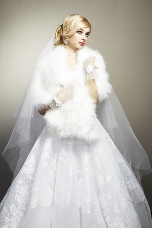 Wedding portrait of beautiful young brideの写真素材