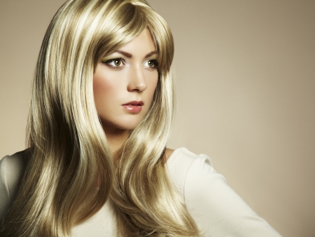 a beautiful woman with magnificent hair.  の写真素材
