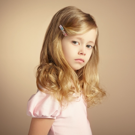 Portrait of pretty little girl. Fashion photoの写真素材