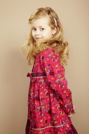 Portrait of pretty little girl. Fashion photoの写真素材