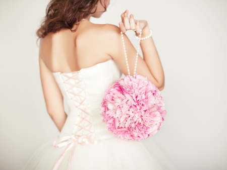 Wedding bouquet in hands of bride. Wedding photoの写真素材