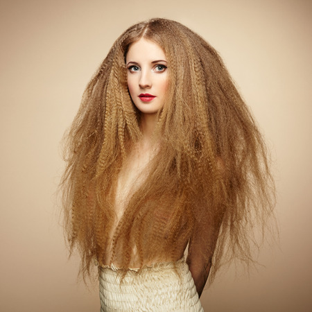 Portrait of beautiful sensual woman with elegant hairstyle.  Perfect makeup. Fashion photoの写真素材