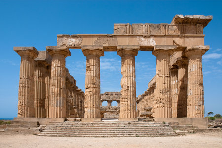 Hera's temple in Selinunte, Sicily, Italyの写真素材