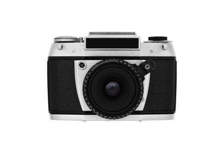 Classic roll-film camera isolated on white