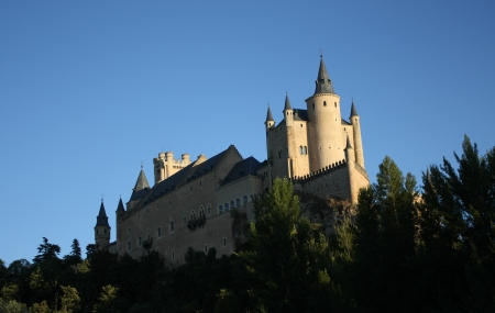 Alcazar castle of Segovia  Spain , the residence is positioned at the top of a hillのeditorial素材