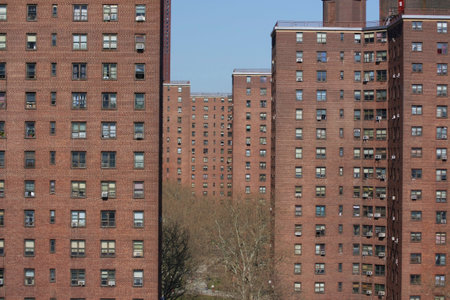 Brown bricks blocks in New York city