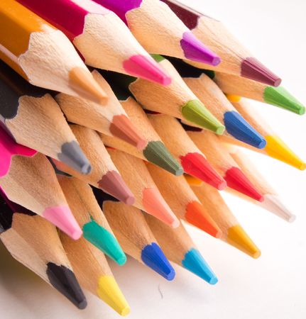 a few pencils of all major possible colorsの写真素材