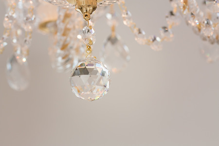 Crystal glass glittering chandelierの写真素材