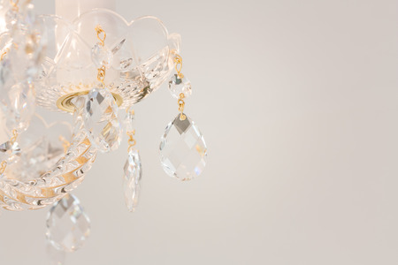 Crystal glass glittering chandelierの写真素材