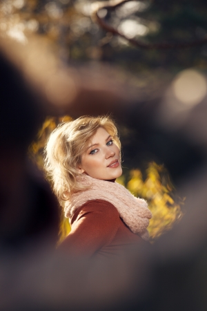 Photo session of woman outdoorsの写真素材