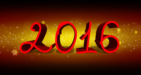 Abstract Christmas background. Big year date on yellow background.
