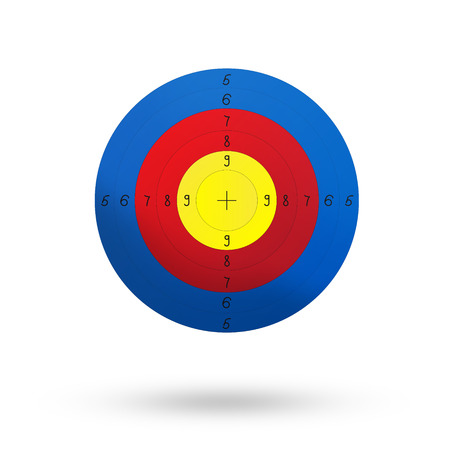 Colorful target hanging isolated on the white backgroundの写真素材