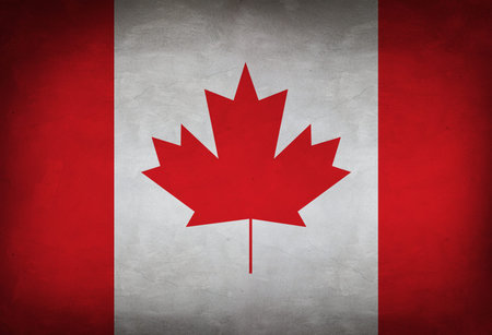 Canadian flag painted on the wall. Canada flag backgroundの写真素材