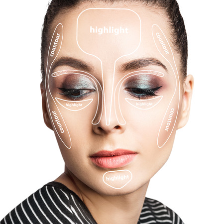 Professional contouring face make-up.の写真素材