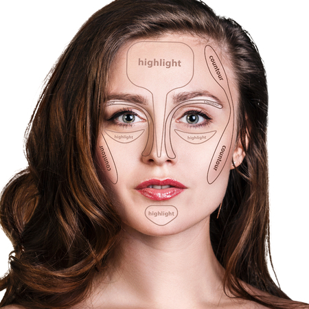 Professional contouring face make-up.の写真素材