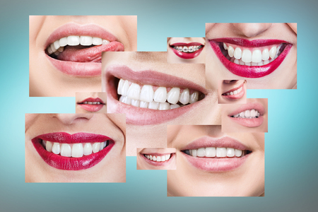 Collage of healthy smiling people.の写真素材