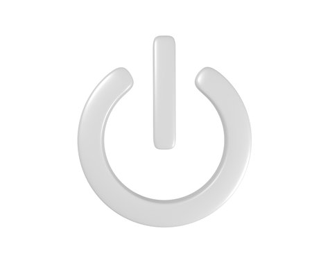 3D perfect metal power button. 3D renderingの写真素材