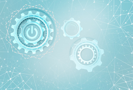 Industrial gears over futuristic background.の写真素材