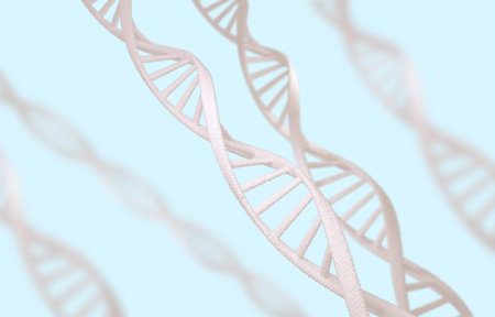 Many DNA chains. 3d rendering