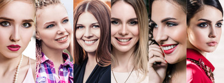 Beautiful collage of different stylish women.