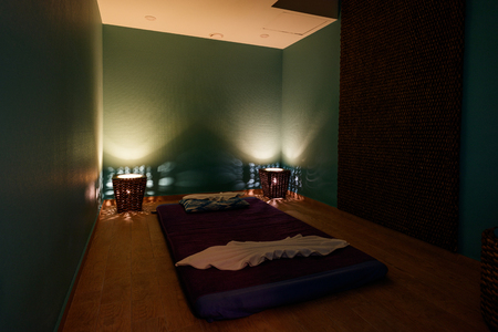 View of the massage room in thai spa saloon.の写真素材