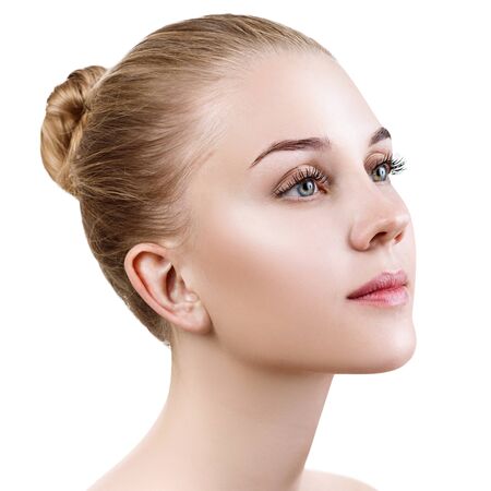 Beautiful sensual woman with perfect make-up.の写真素材