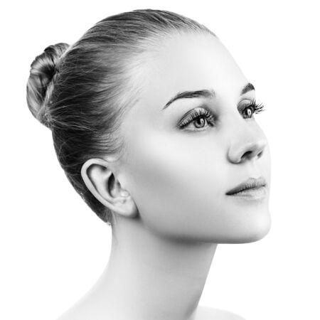 Beautiful sensual woman with perfect make-up.の写真素材