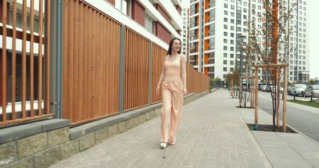 Funny Dancing Girl in the Street.の写真素材