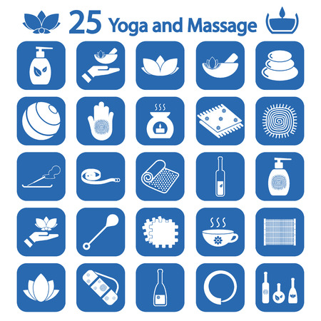 yoga and massage icon setのイラスト素材