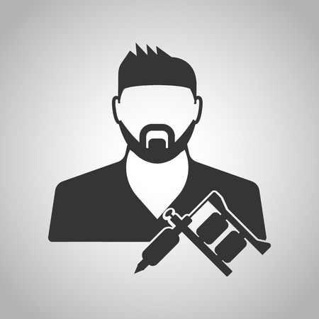 tattooist iconのイラスト素材