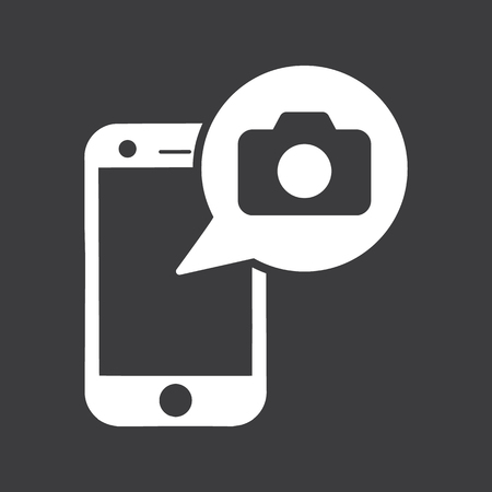 photo on the phone iconのイラスト素材