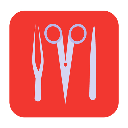 surgeon tools flat iconのイラスト素材