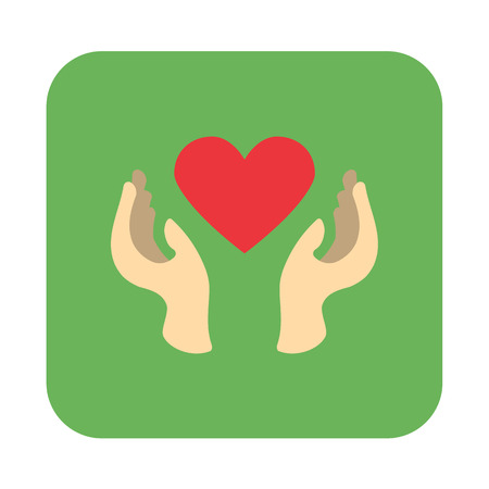 heart protection flat iconのイラスト素材