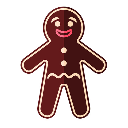 gingerbread man flat iconのイラスト素材