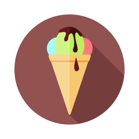 ice cream flat iconのイラスト素材