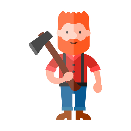 lumberjack flat iconのイラスト素材